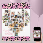 ハートコラージュのピンクのハート任意の年齢の誕生日 カード<br><div class="desc">ハート写真コラージュ誕生日カード、任意の年齢に適し、最大36枚の写真でパーソナライズで違うきる。また、誕生日の人の名前を前面に追加し、あなたの中にカスタムメッセージ。ハート型の写真コラージュは、縦、横、四角の写真で構成されている。写真もしが表示されて問題がある場合は最高の、適切な形状に切り抜いてアップロードし直してみて。ハッピーバースデーは手書きの筆跡で書かれ、デザインは内側と外側に愛の縁どハートを持つ。</div>
