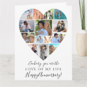 ハートコラージュカスタム文字記念日 カード (正面)