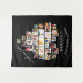 ハートコラージュハッピーバースデー パーソナライズされた タペストリー (正面(横))