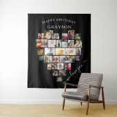 ハートコラージュハッピーバースデー パーソナライズされた タペストリー (インサイチュ)