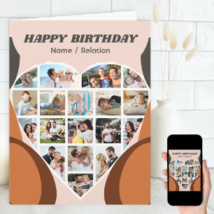ハートコラージュパーソナライズされたカッコいい誕生日 カード