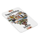 ハートコラージュパーソナライズされたスクリプト誕生日 マグネット (右側)