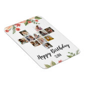 ハートコラージュパーソナライズされたスクリプト誕生日 マグネット (右側)