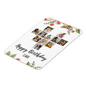 ハートコラージュパーソナライズされたスクリプト誕生日 マグネット (左側)