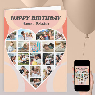 ハートコラージュパーソナライズされたGroovy誕生日 カード