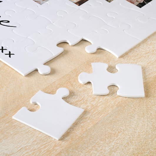 ハートコラージュ写真家族の記念日の収集 ジグソーパズル (側面)