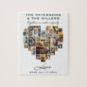 ハートコラージュ写真家族の記念日の収集 ジグソーパズル (縦)