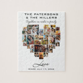 ハートコラージュ写真家族の記念日の収集 ジグソーパズル