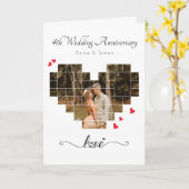 ハートコラージュ結婚の記念日カード カード (黄色い花)