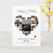 ハートコラージュ結婚の記念日カード カード (黄色い花)