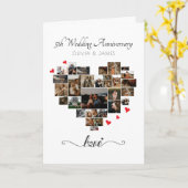 ハートコラージュ結婚の記念日カード カード (黄色い花)