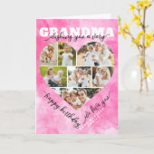 ハートコラージュ誕生日カード – Loving Group G カード (黄色い花)