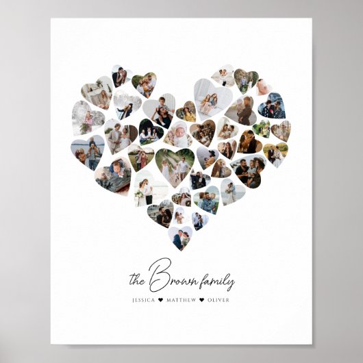 ハートコラージュ39枚バレンタインデー ポスター (正面)