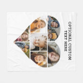 ハートコラージュ7写真 パーソナライズされた フリースブランケット (正面(横))