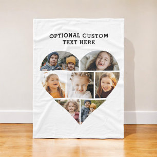ハートコラージュ7写真 パーソナライズされた フリースブランケット
