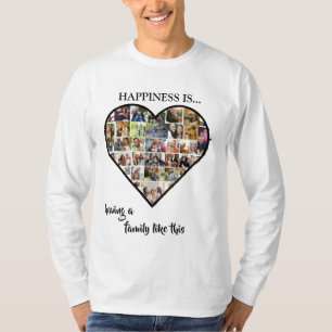 ハートコラージュ 幸福とは家族を持つことだ Tシャツ