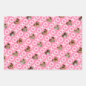 ハートコラージュXOXOレッズ&ピンク ラッピングペーパーシート (正面3)