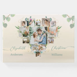 ハートコラージユーカリ結婚ズゲストブック ゲストブック