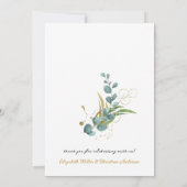 ハートコラージロマンチック結婚カップル サンキューカード (裏面)