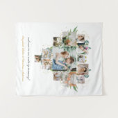 ハートコラージロマンチック結婚カップル タペストリー (正面(横))