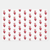 ハートコージドッグラバーヴァレンティーンズギフト ラッピングペーパーシート (正面3)