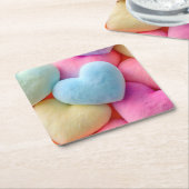 ハートコースター スクエアペーパーコースター (アングル)