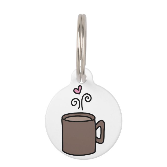 ハートコーヒー ペット　ネームタグ (正面)