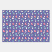 ハートサイン ラブ ドゥードル かわいいバレンタインデー ラッピングペーパーシート (正面3)