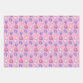 ハートサイン ラブ ドゥードル かわいいバレンタインデー ラッピングペーパーシート (正面2)