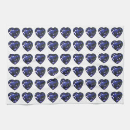 ハートサファイアブルー キッチンタオル