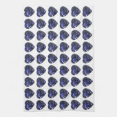 ハートサファイアブルー キッチンタオル (縦)