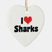 ハートサメが大好き - サメ好き セラミックオーナメント (右)