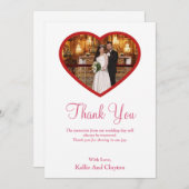 ハートサンキューカード内の白い写真 サンキューカード (正面/裏面)