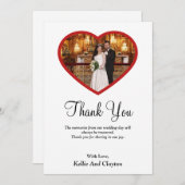 ハートサンキューカード内の白い写真 サンキューカード (正面/裏面)