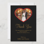 ハートサンキューカード内の黒い写真 サンキューカード (正面)