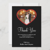 ハートサンキューカード内の黒い写真