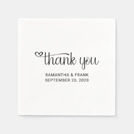 ハートサンキュータイポグラフィ結婚ズ スタンダードカクテルナプキン