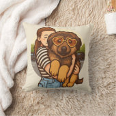 ハートサングラスのかわいい子犬 クッション (ブランケット)