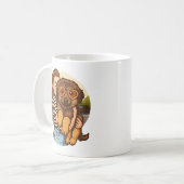 ハートサングラスのかわいい子犬  コーヒーマグカップ (正面左)
