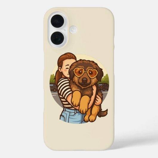 ハートサングラスのかわいい子犬 Case-Mate iPhoneケース (裏面)