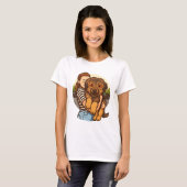 ハートサングラスのかわいい子犬 Tシャツ (正面フル)