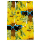 ハートサングラスオンサンフラワー ミディアムペーパーバッグ (裏面)