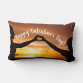 ハートサンセットハッピーバレンタインデーラブ ランバークッション (裏面)
