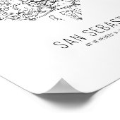 ハートサンセバスティアン市の地図(スペイン) ポスター (角)