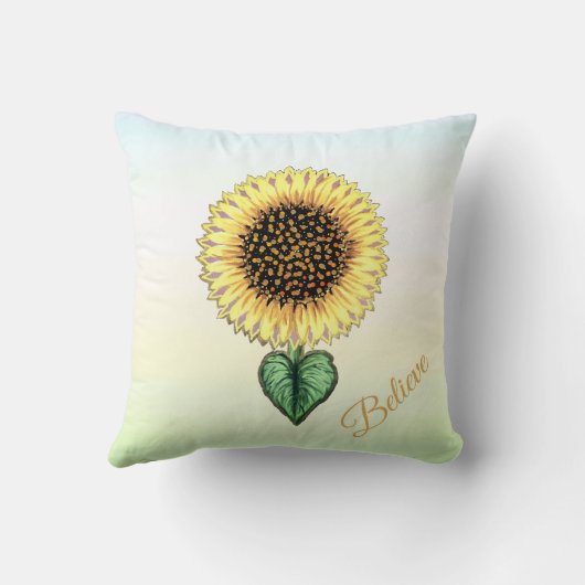 ハートサンフラワーオンパステルシェード クッション (裏面)