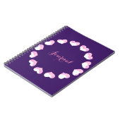 ハートサークルピンクパープルジャーナルノートブック ノートブック (左側)