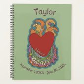 ハートザビートドードルズフォーミュージックラバーズグリーン プランナー手帳 (正面)