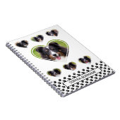 ハートシェイプのペット写真テンプレートとポーズ&文字 ノートブック (右側)