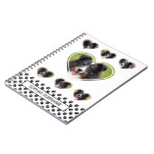 ハートシェイプのペット写真テンプレートとポーズ&文字 ノートブック (左側)