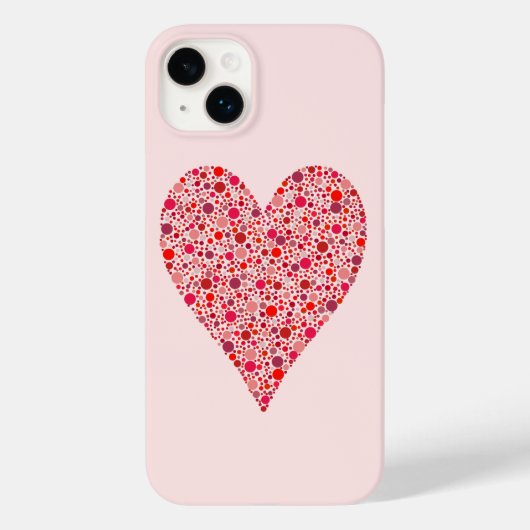 ハートシェイプクリムゾン水玉模様オンピンク Case-Mate iPhoneケース (裏面)